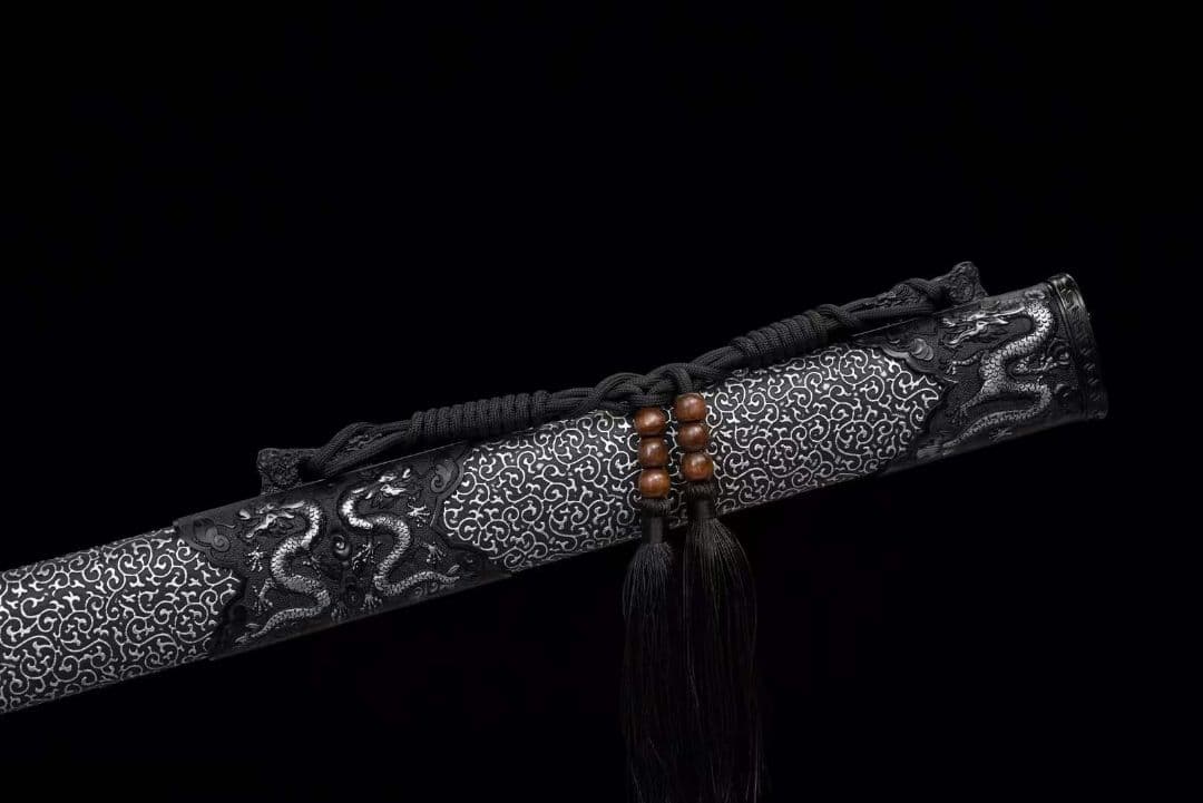 【黒金古刀―幽影龍刃】古兵器 武具　刀装具　日本刀　模造刀 居合刀 長尺