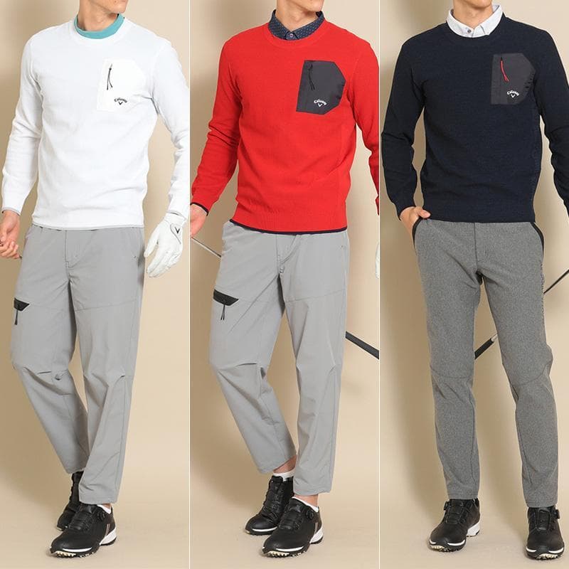 キャロウェイC22218100　メンズニット　ホワイト　Lサイズ