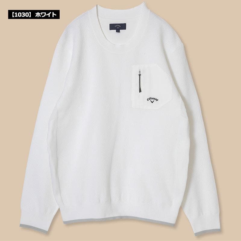 キャロウェイC22218100　メンズニット　ホワイト　Lサイズ