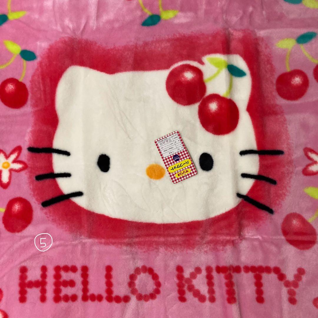 ハローキティ　さくらんぼ　毛布　ブランケット　レトロ