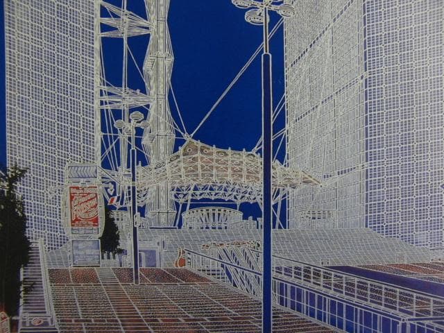 赤木曠児朗　「ラ・デファンスの新凱旋門」、希少画集より、状態良好