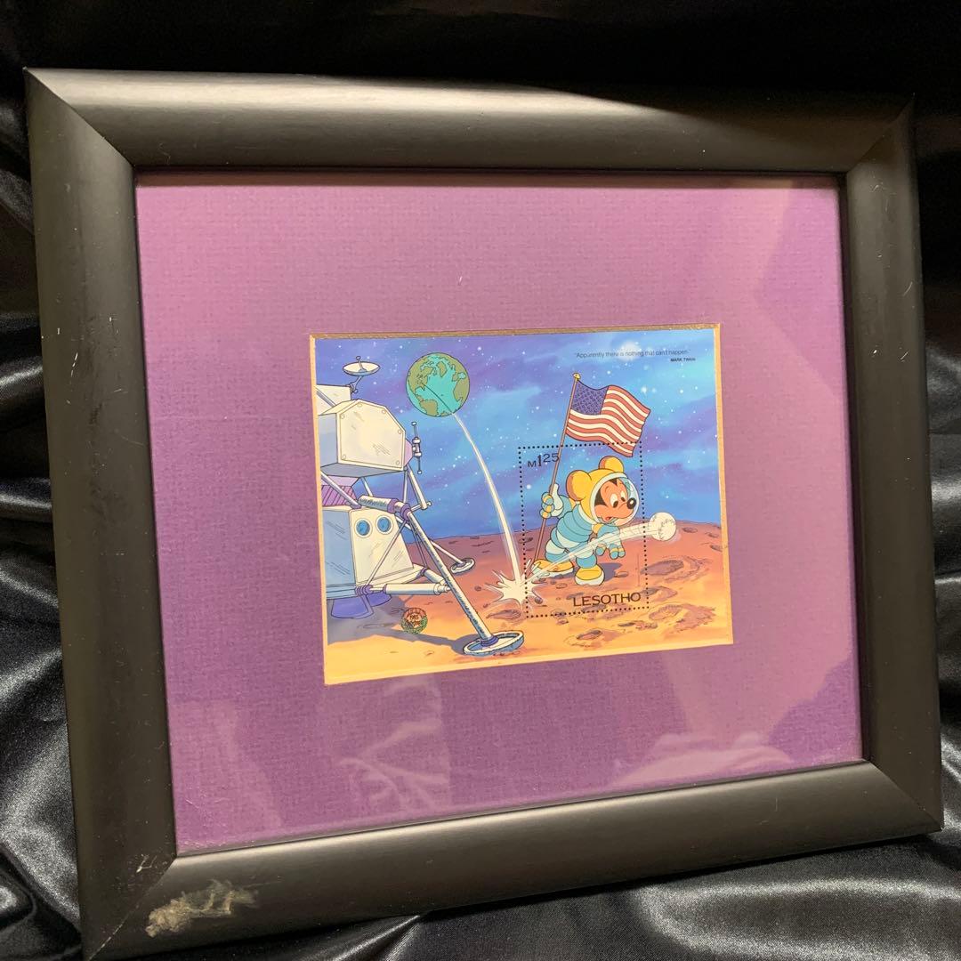 ミッキーマウス　記念切手　月面着陸！インテリア