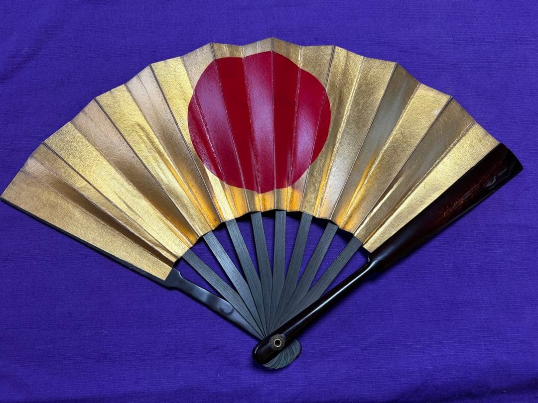 状態良好　時代物　鉄扇　軍扇　藤原義次作　共箱（手慣らし日本刀装具小柄笄頑固扇侍