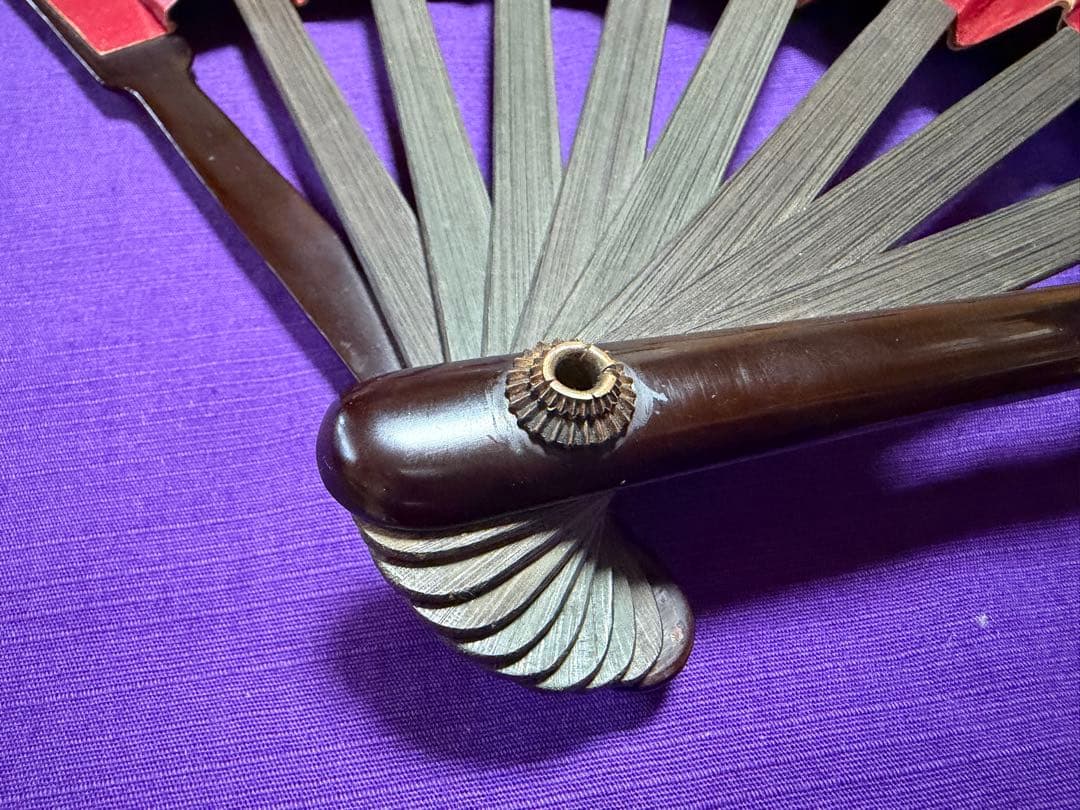 状態良好　時代物　鉄扇　軍扇　藤原義次作　共箱（手慣らし日本刀装具小柄笄頑固扇侍