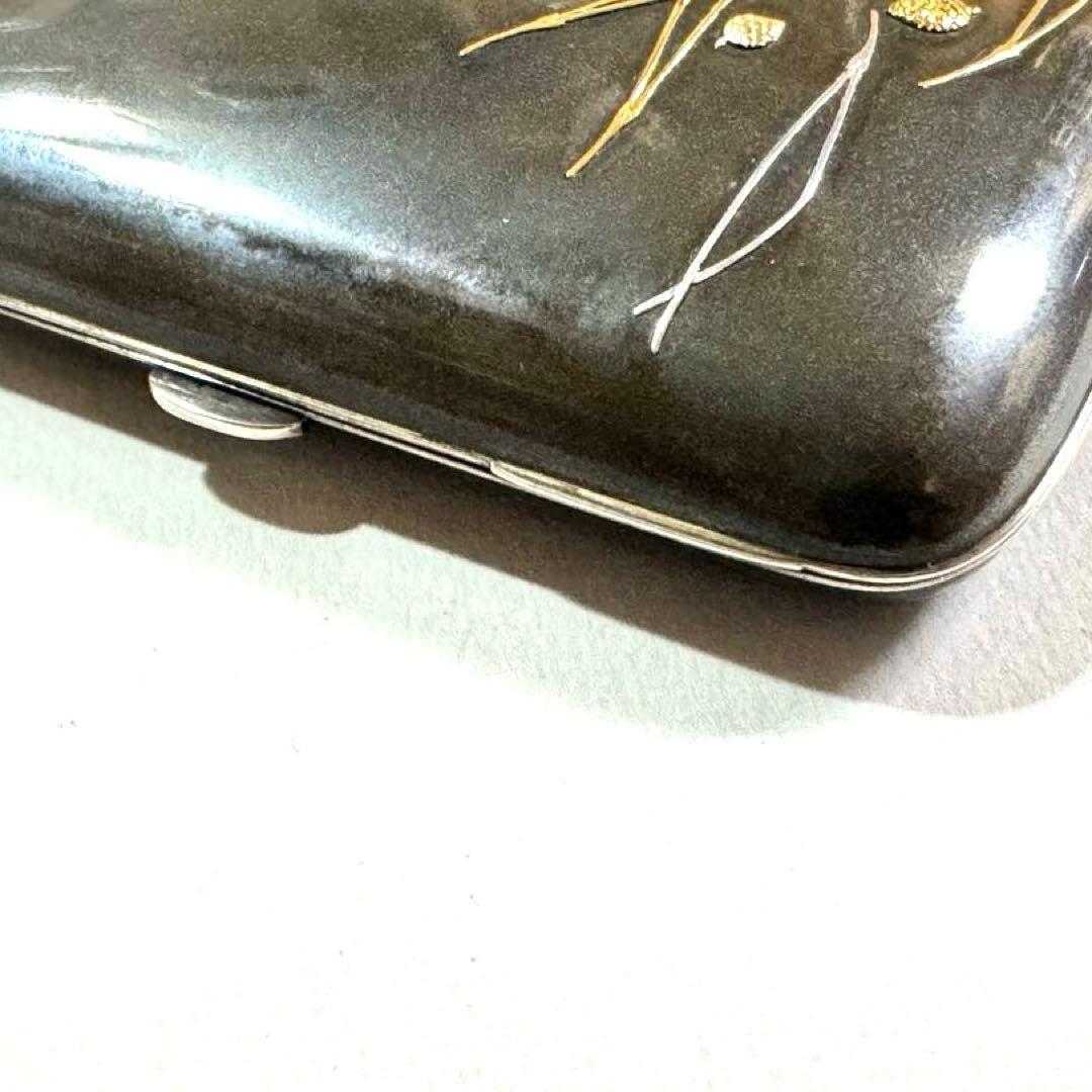 四分一、純金、松葉造嵌シガレットケース