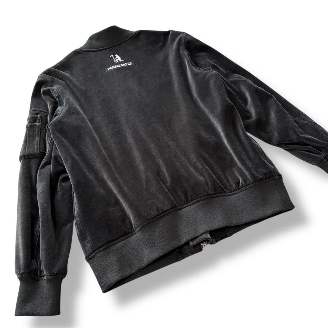 パーリーゲイツ✨　ベルベットブルゾン　ゴルフ　ジップアップ　ブラウン　４　M