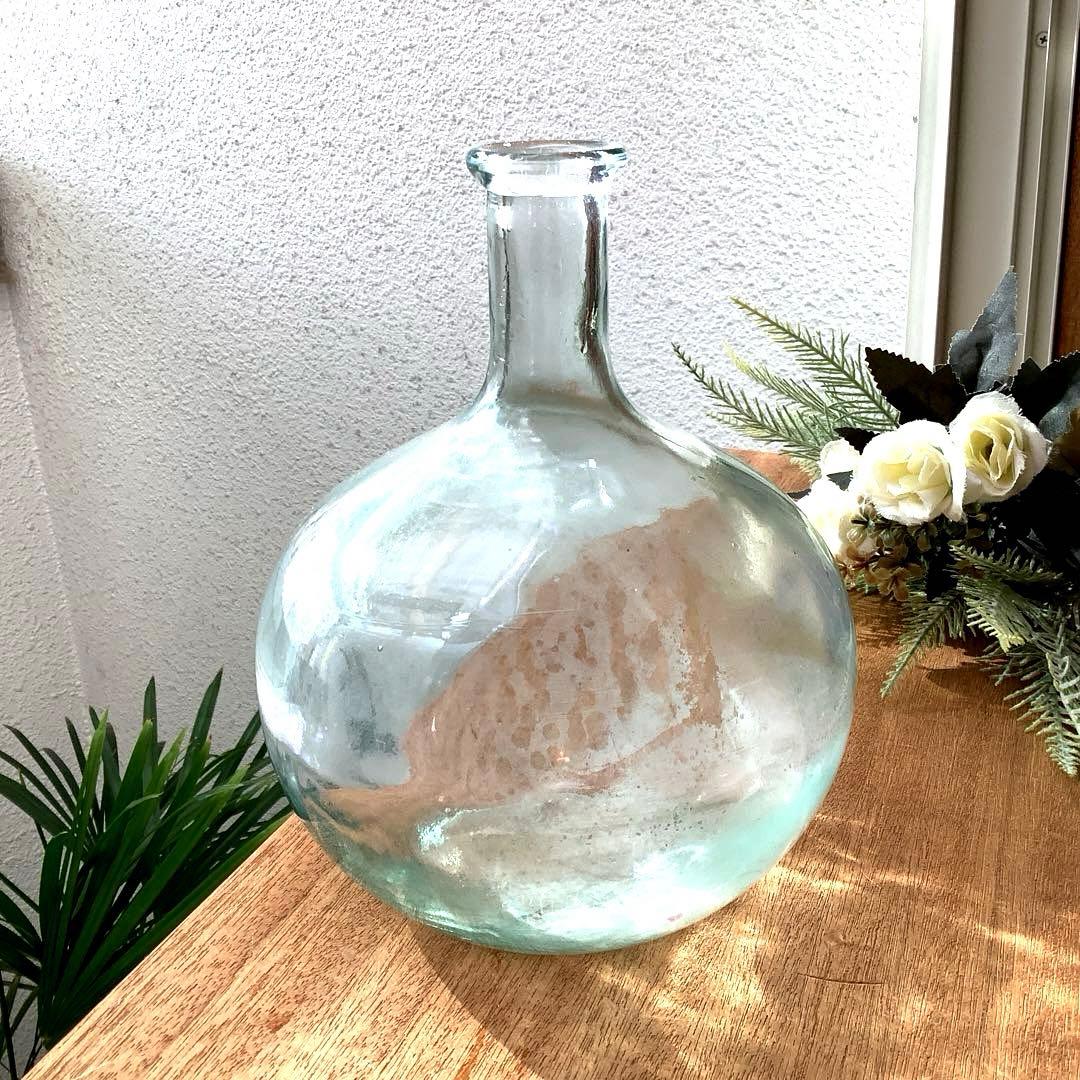 イタリアSVE 社　シードルガラス瓶(フラワーベース・オブジェ)ヴィンテージ