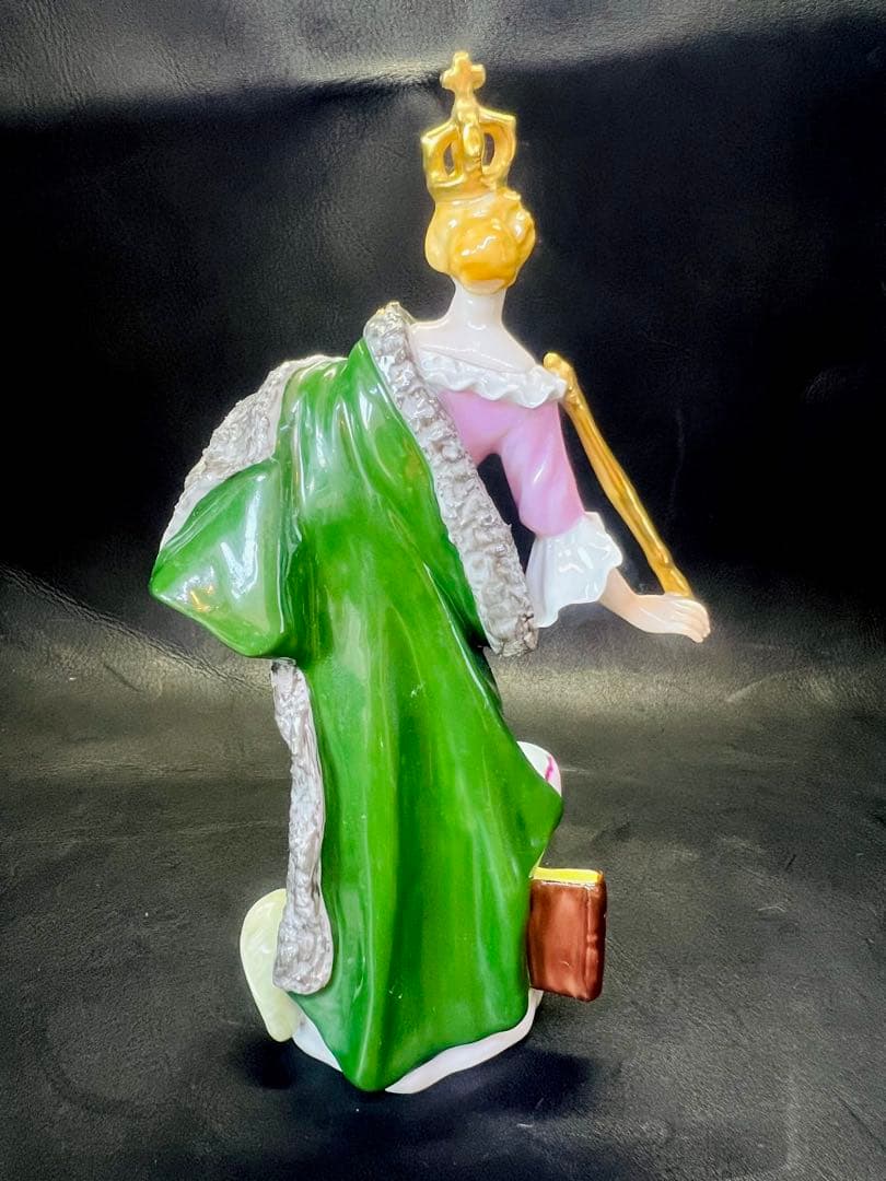 陶器製女性像 置物 ハープ付き