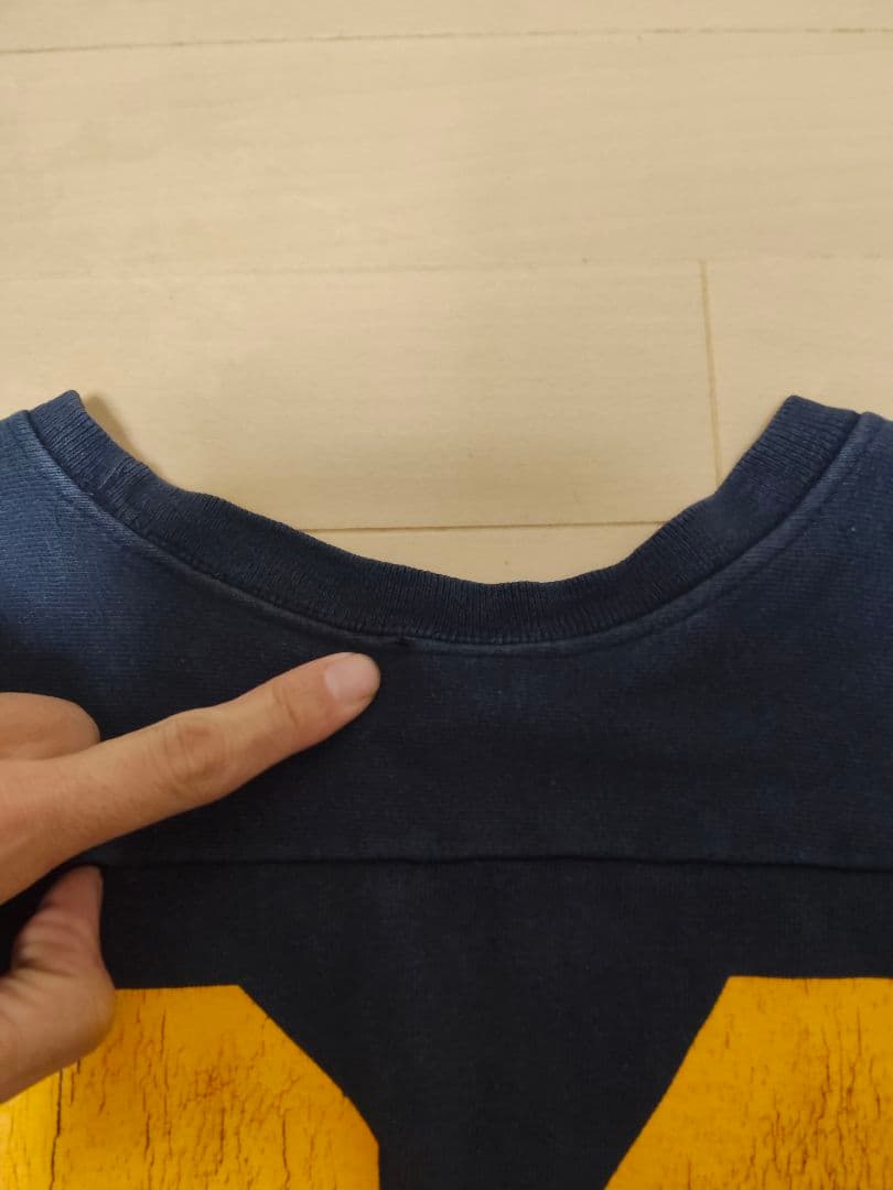 チャンピオン NAVY 両面プリント 七部袖 XLヴィンテージ USA