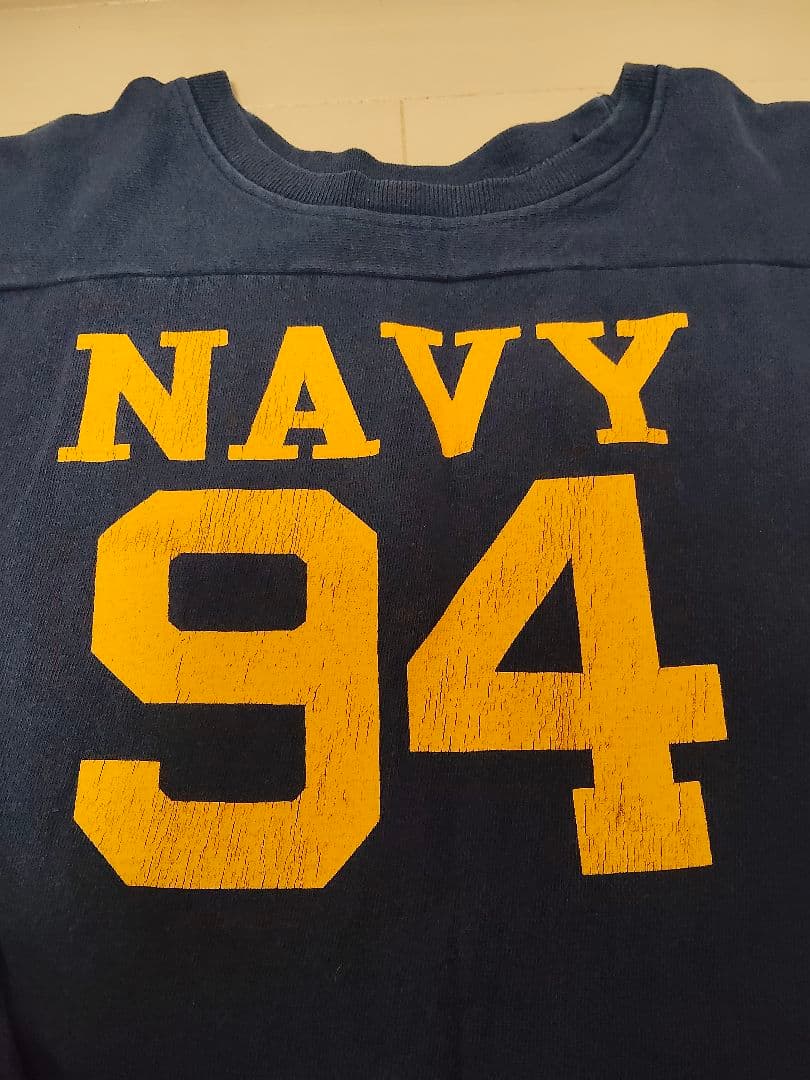 チャンピオン NAVY 両面プリント 七部袖 XLヴィンテージ USA