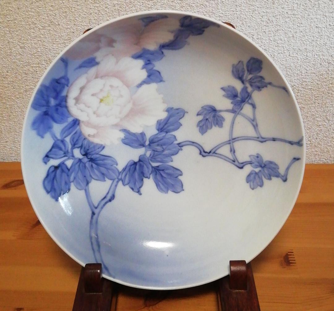 有田工業学校　鍋島　桜図　染付　皿　食器