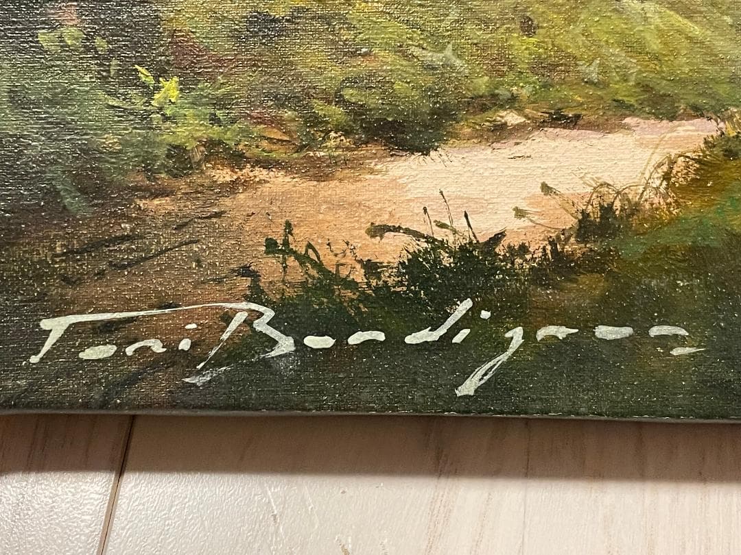 「真作」トニ・ボルディニョン　風景画　油彩画　額装　サイン有り　F4号