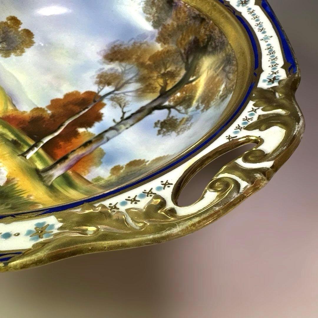 ぼ*ち様 オールドノリタケ 風景画　金彩　ハンドペイント　飾りボウル