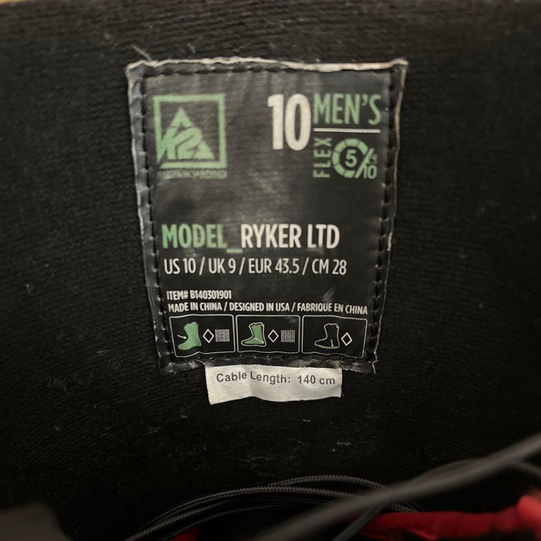 K2 スノーボードブーツ ブラック/レッド 28cm