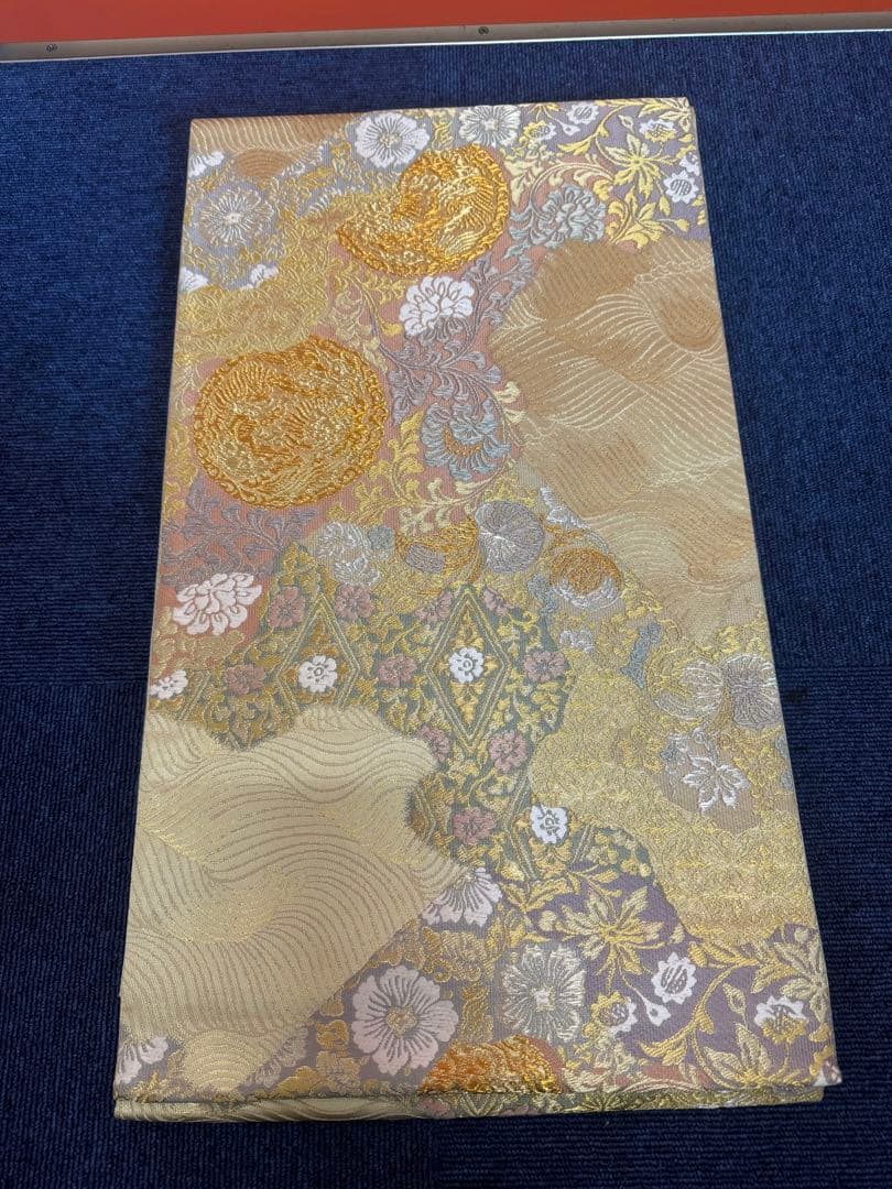 1919 袋帯 古代彫金紋  西陣織   金糸　高級上質上品　約440cm未使用