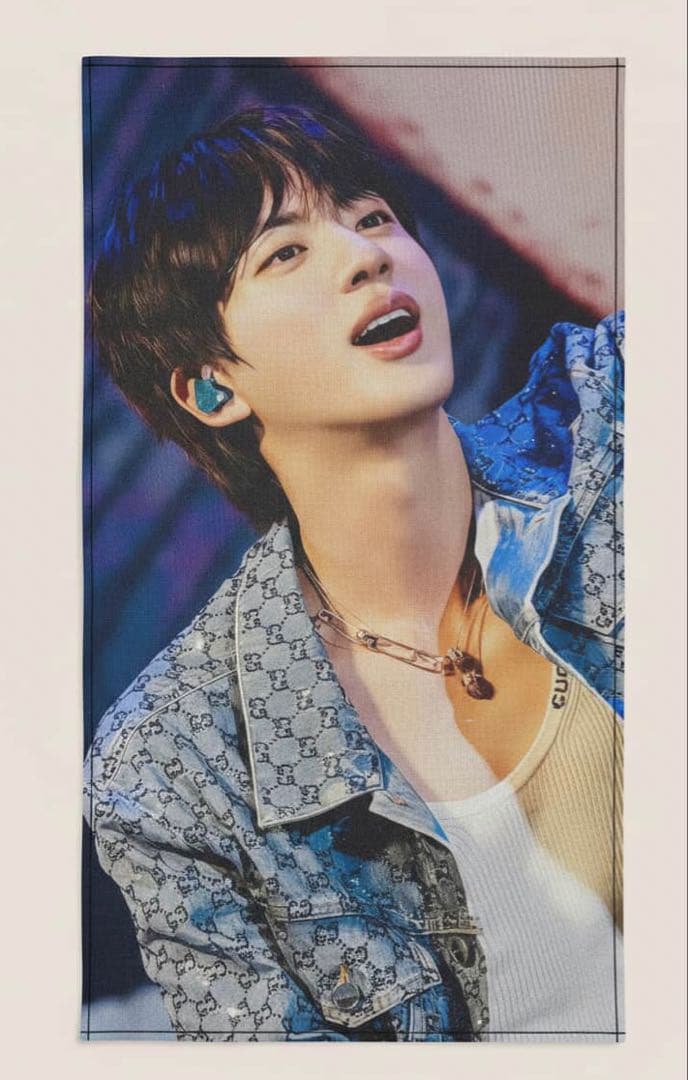 BTS Jin ソクジン ジン スローガンフェイスタオル 40×60cm