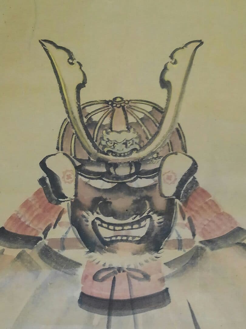 ♥掛軸　五月飾り　甲冑　ジャンク　武田　赤備え　掛け軸