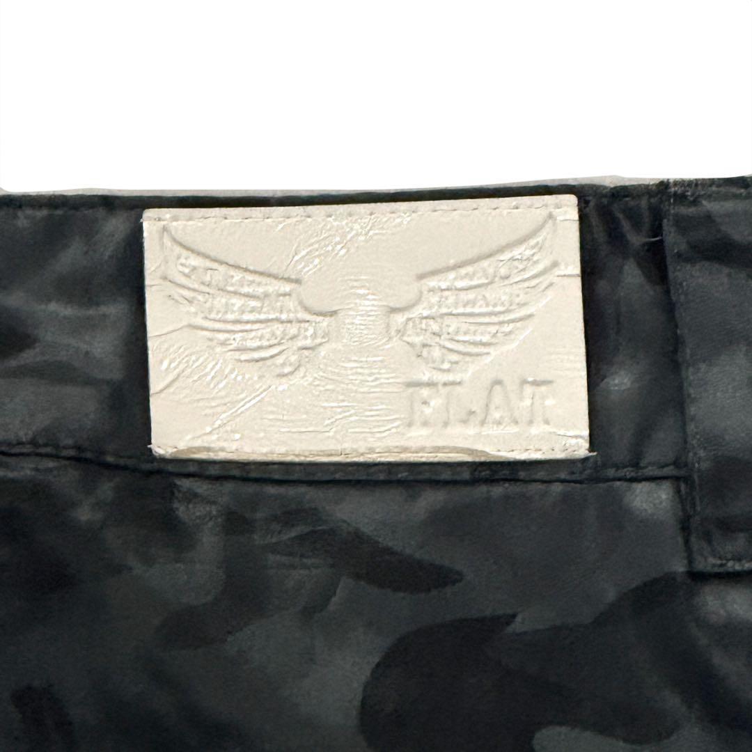 良好 フラットゴルフ 中綿ストレートパンツ 黒迷彩 防寒限定ゴルフ用 保温 軽量