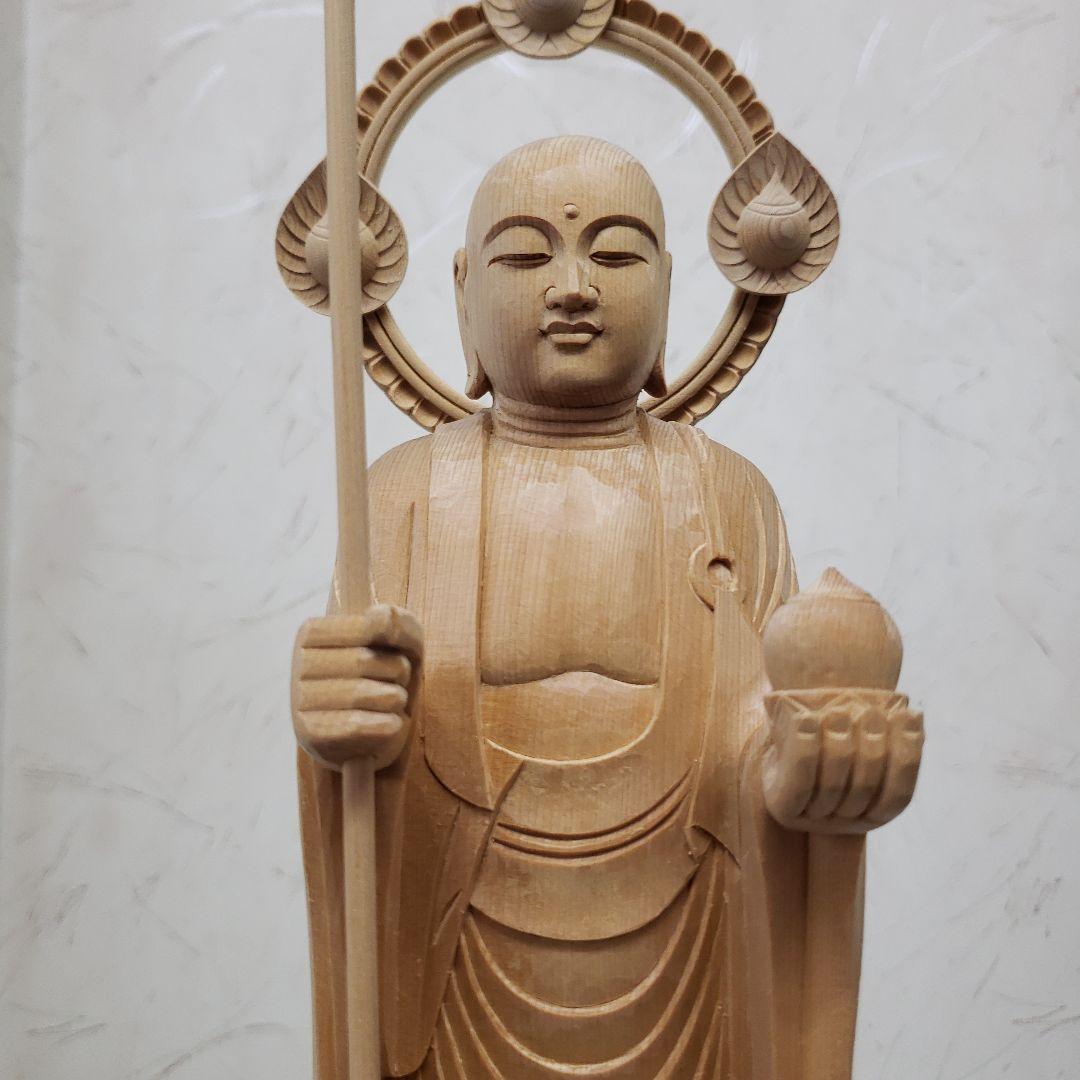 Ｂフライデー蔵出し特価◆ヒバ材 地蔵菩薩立像8寸立◆お地蔵さん 高さ：約50cm
