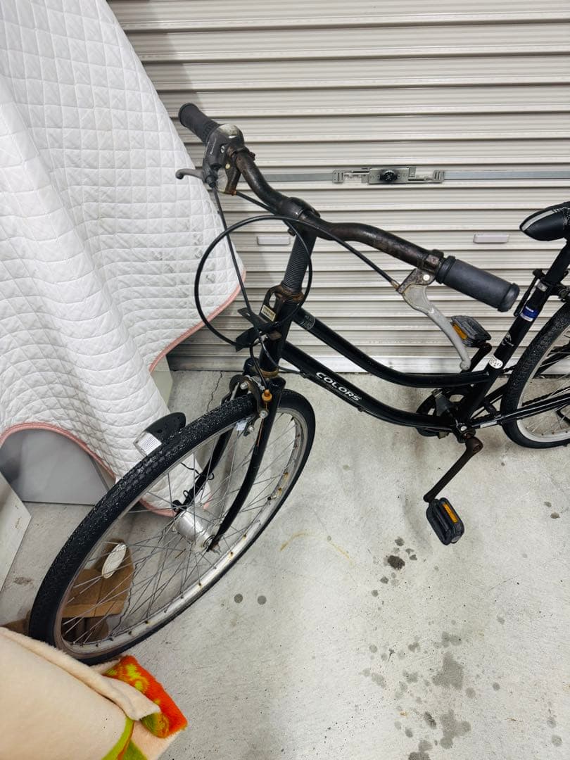 福岡発　COLORS ブラック 自転車 外装6段 軽量 通学 通勤 家庭用