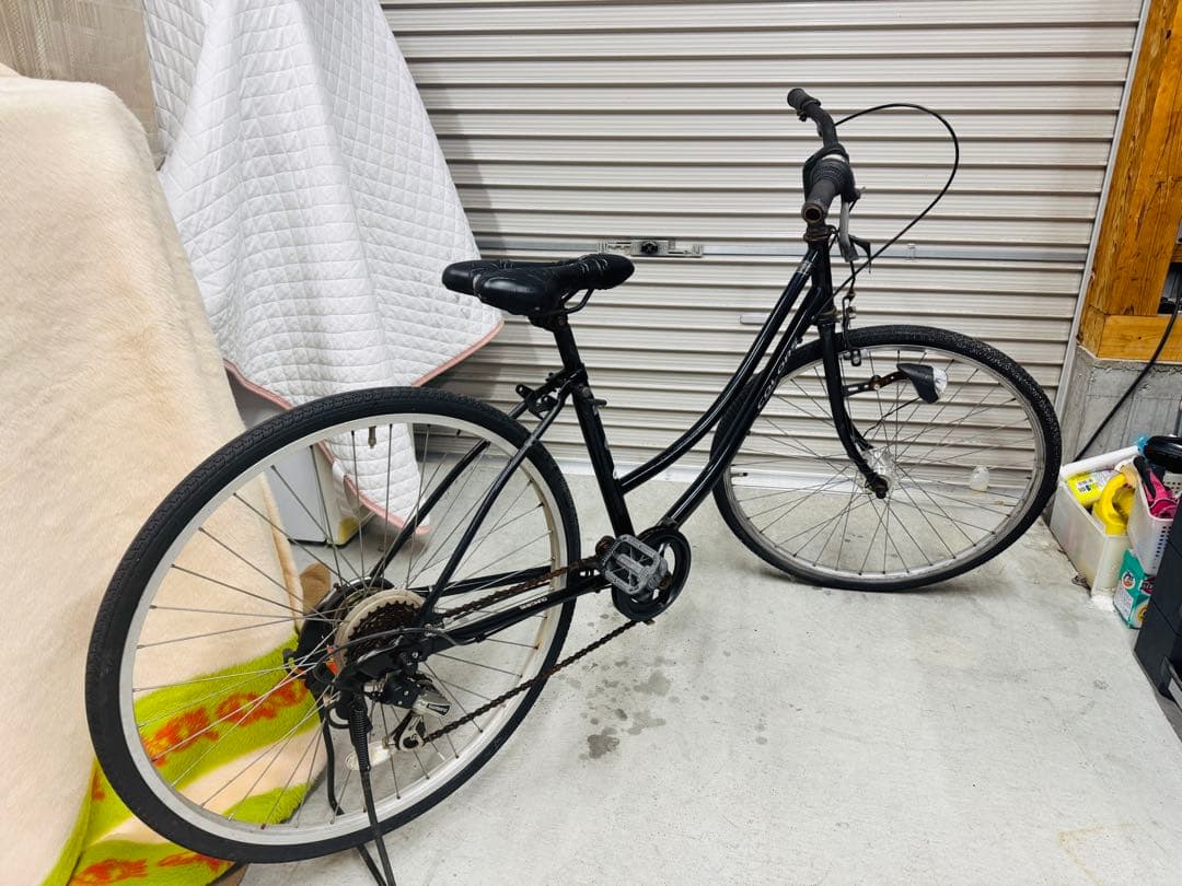 福岡発　COLORS ブラック 自転車 外装6段 軽量 通学 通勤 家庭用