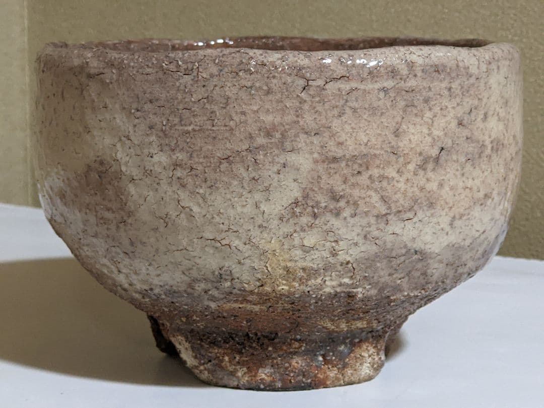 ♦萩焼 鬼萩 割り高台 抹茶碗 茶道具 アンティーク 骨董品 コレクション
