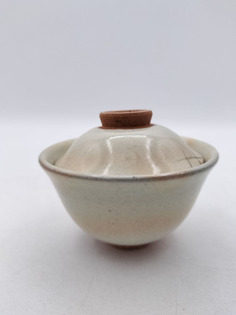 c787 煎茶　啜り茶碗 粉引 5客 紙箱 茶道具 古物　すすり