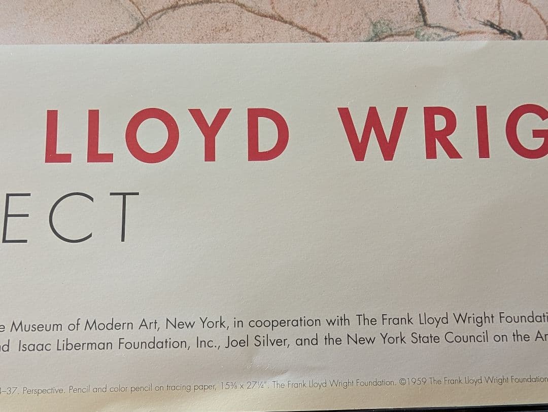 絶版希少ビンテージポスター フランクロイドライト展 1994年 NY近代美術館