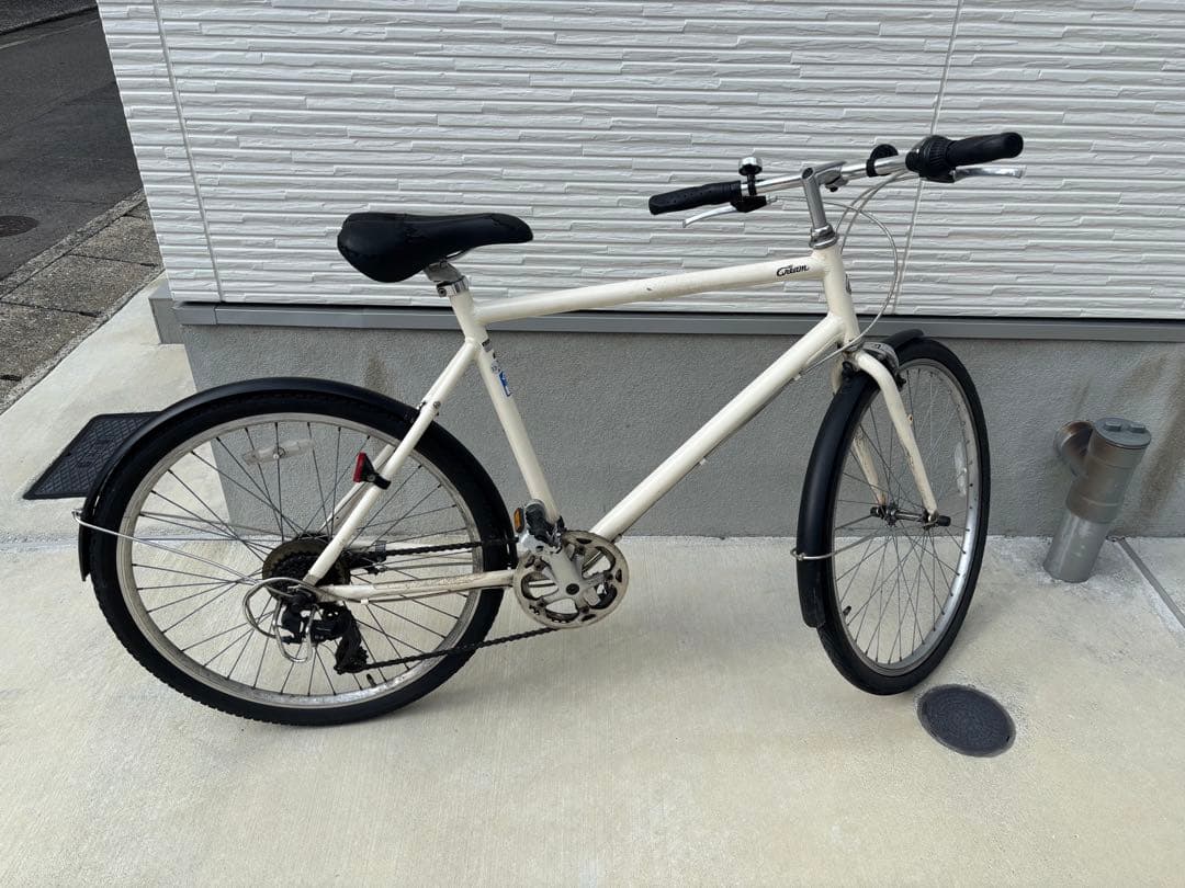 福岡直接取引　クリームCS 26インチ 前後純正フェンダー付き