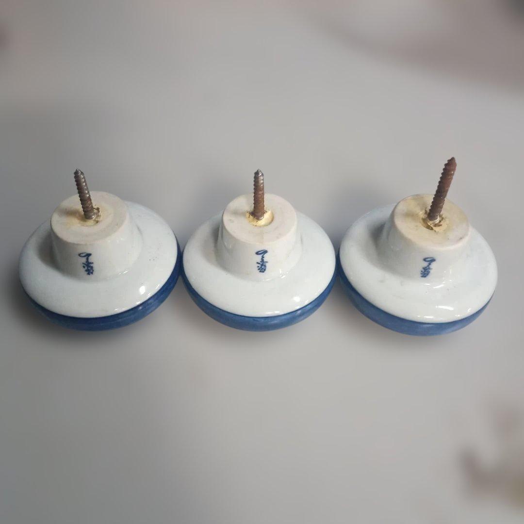 6074）源右衛門　松竹梅　陶器 陶製取手 ドアノブ コート掛け　有田焼 色絵