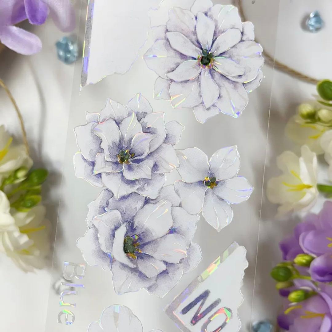 贝壳光 紫色桔梗 6cm×5m 海外マスキングテープ