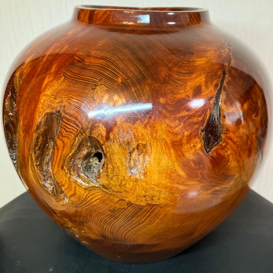 美品　希少材　屋久杉　屋久杉壺　屋久杉工芸品　世界遺産　年代物