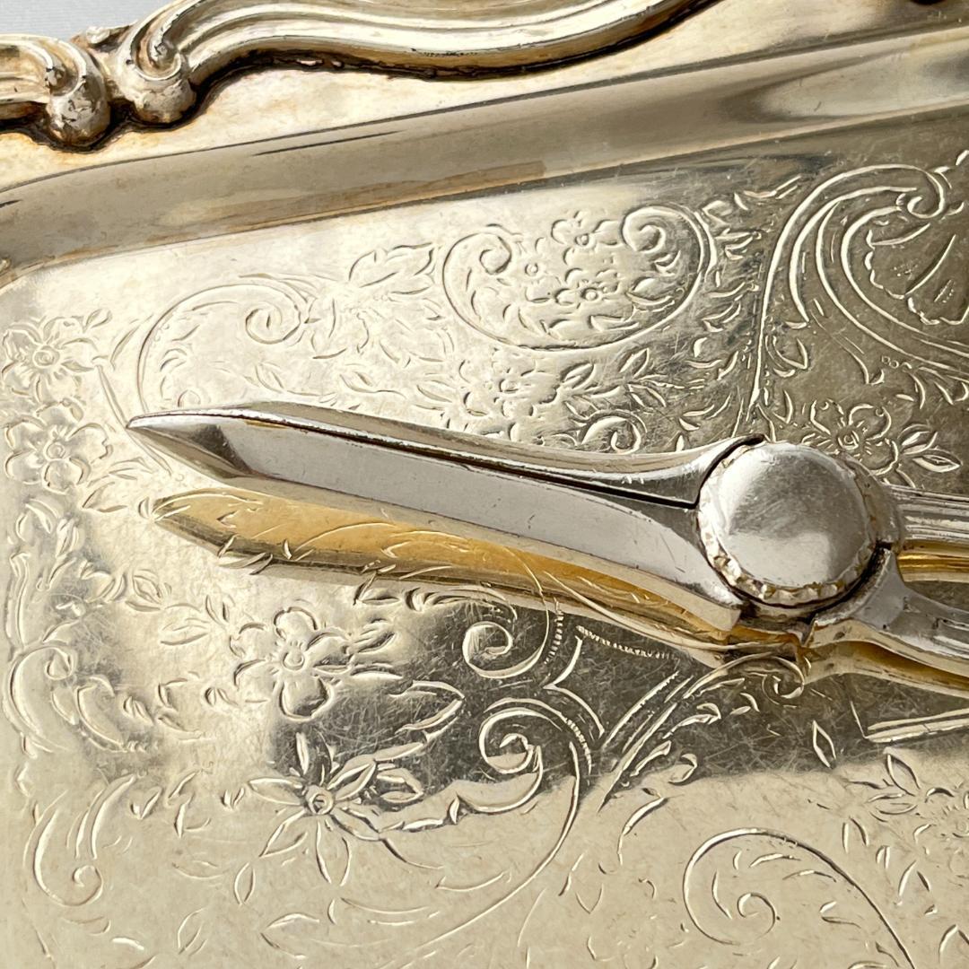 【英国】 キングスパターンのグレープシザー / 葡萄鋏【シルバープレート】