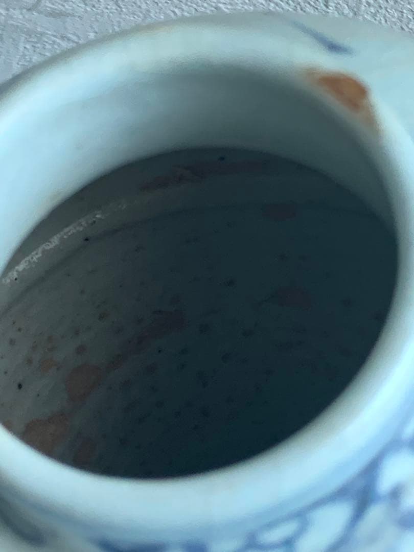 古渡、中国明時代早期染付(青花)花瓶(元箱付き)