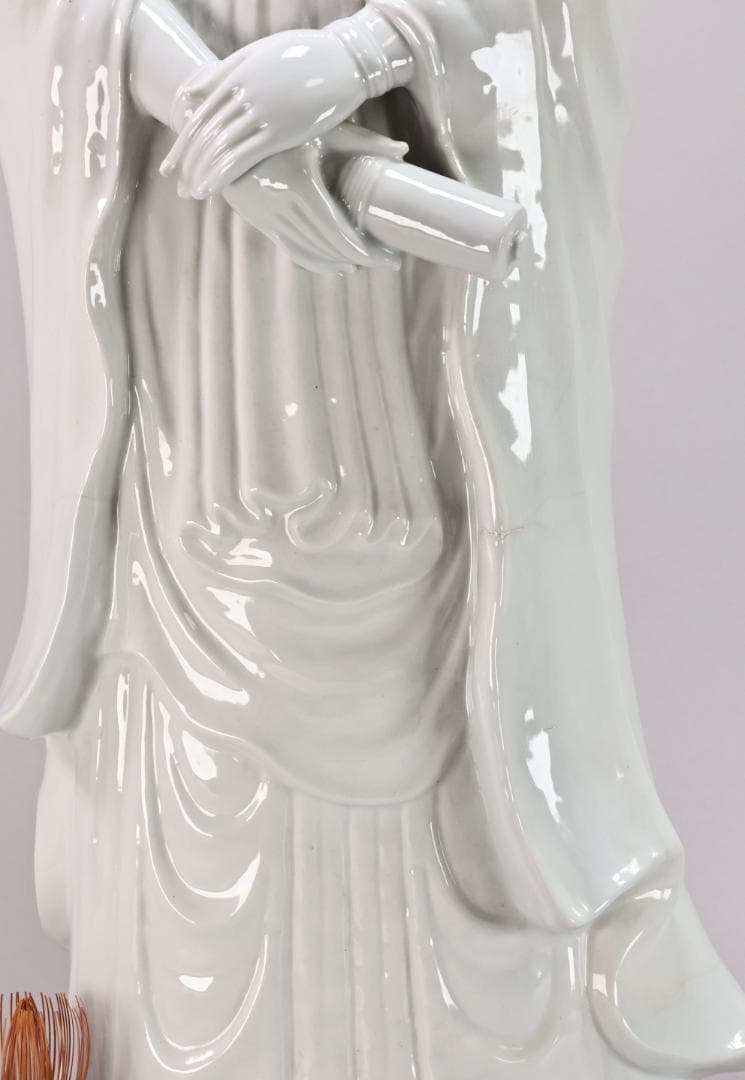 仏教美術　九谷焼　峰光作　特大　聖観音菩薩立像　願掛け　高さ94㎝　BK120