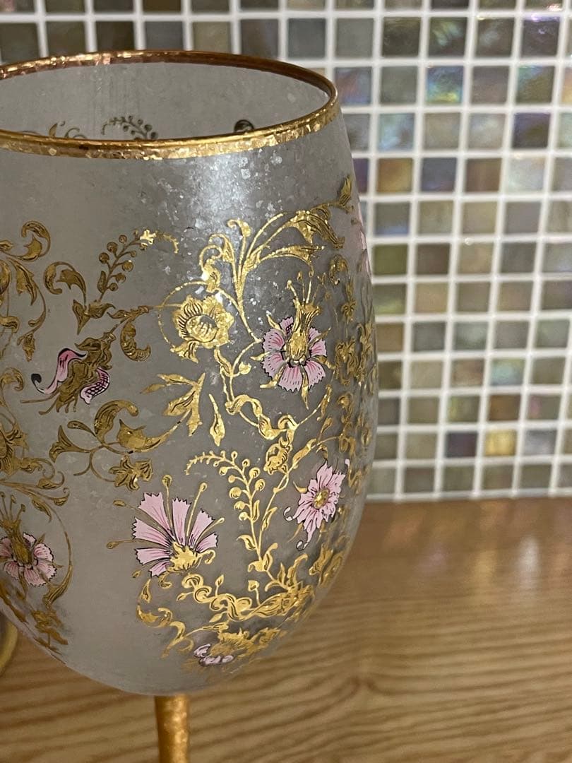 新品　石塚硝子　エルドラード　アラベスクゴールド　ワイングラス　ペア