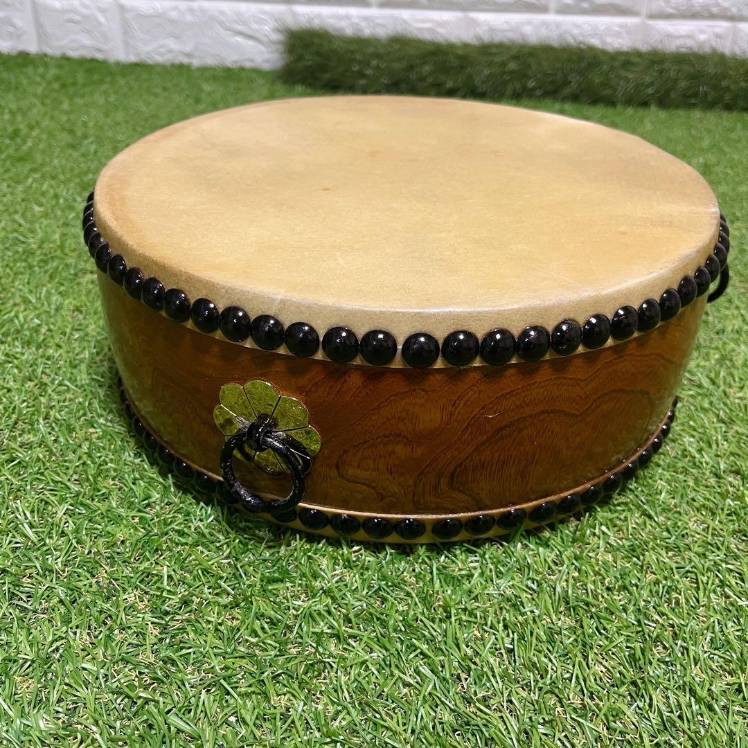 平胴太鼓 平太鼓 くり抜き 伝統芸能 お祭り 応援 和太鼓 和楽器 バチ付き