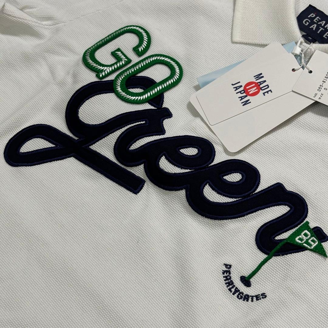 ★パーリーゲイツPEARLYGATES★定番系半袖ポロシャツ新品未使用ホワイト白