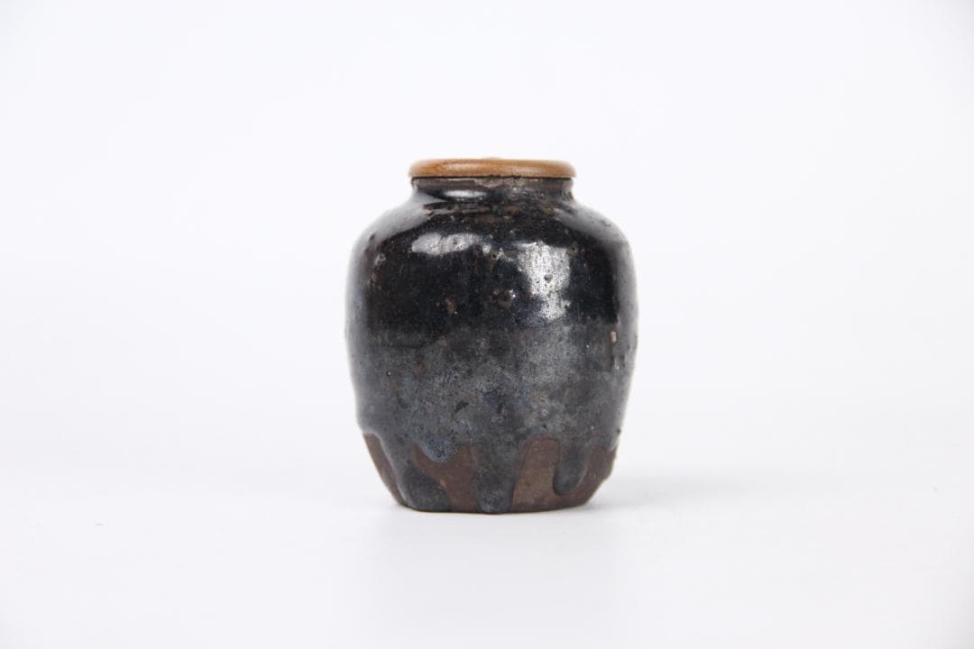 唐物 中国美術 宋代 　茶入　仕覆　箱付 M105