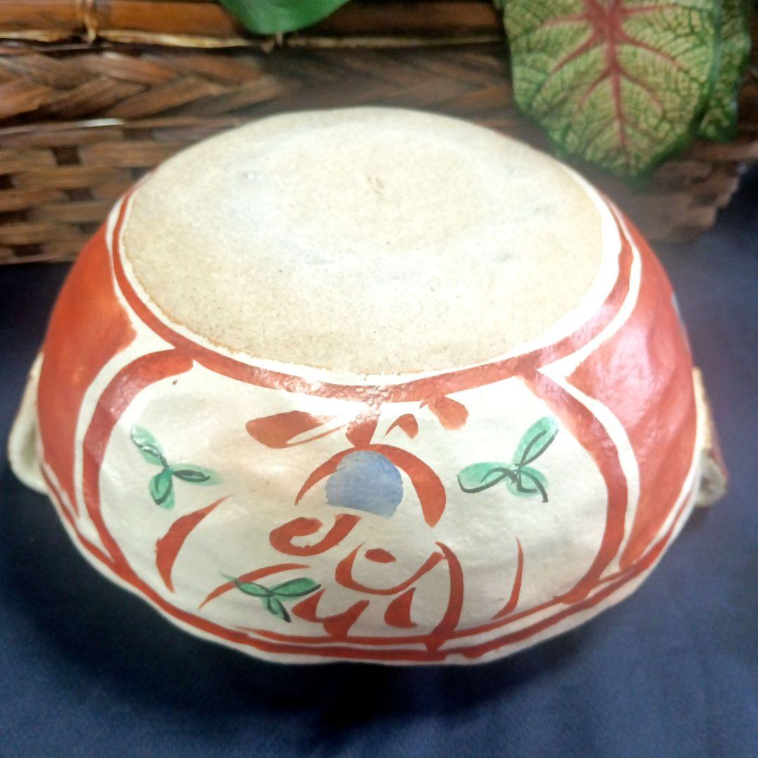 骨董品　有田焼　手描き　赤絵　鉢