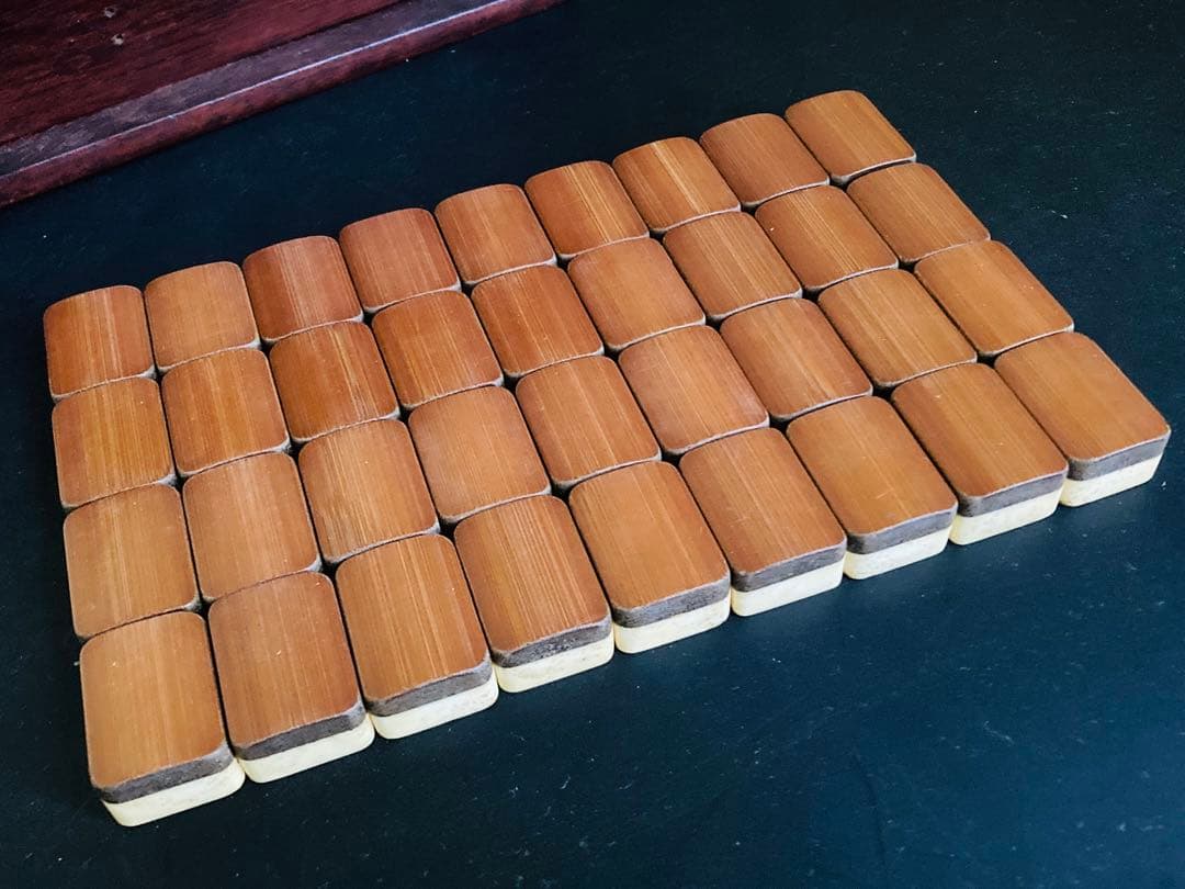 麻雀牌　背竹牌　唐木箱　骨董品　アンティーク