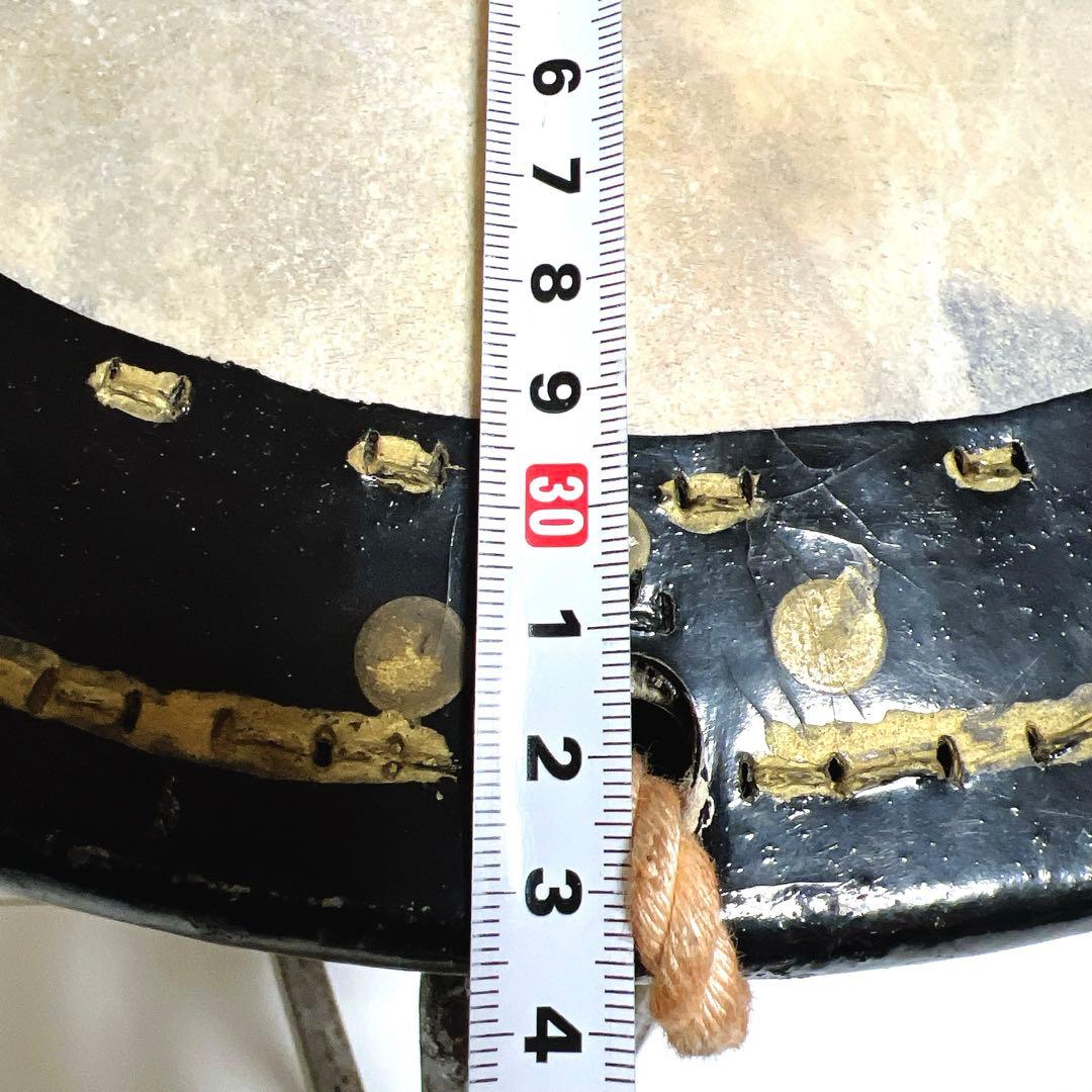 【締め太鼓】　和太鼓 33.5cm×14.5cm 打楽器　和楽器　鼓面良好　台座