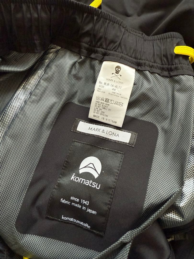 【美品】MARK&LONA × komatsu レインウェアセットアップ 48