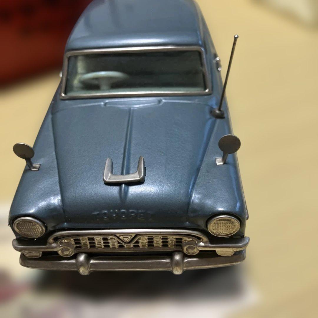 萬代屋【トヨペット クラウン デラックス青ミラー付】tinブリキtoy箱付