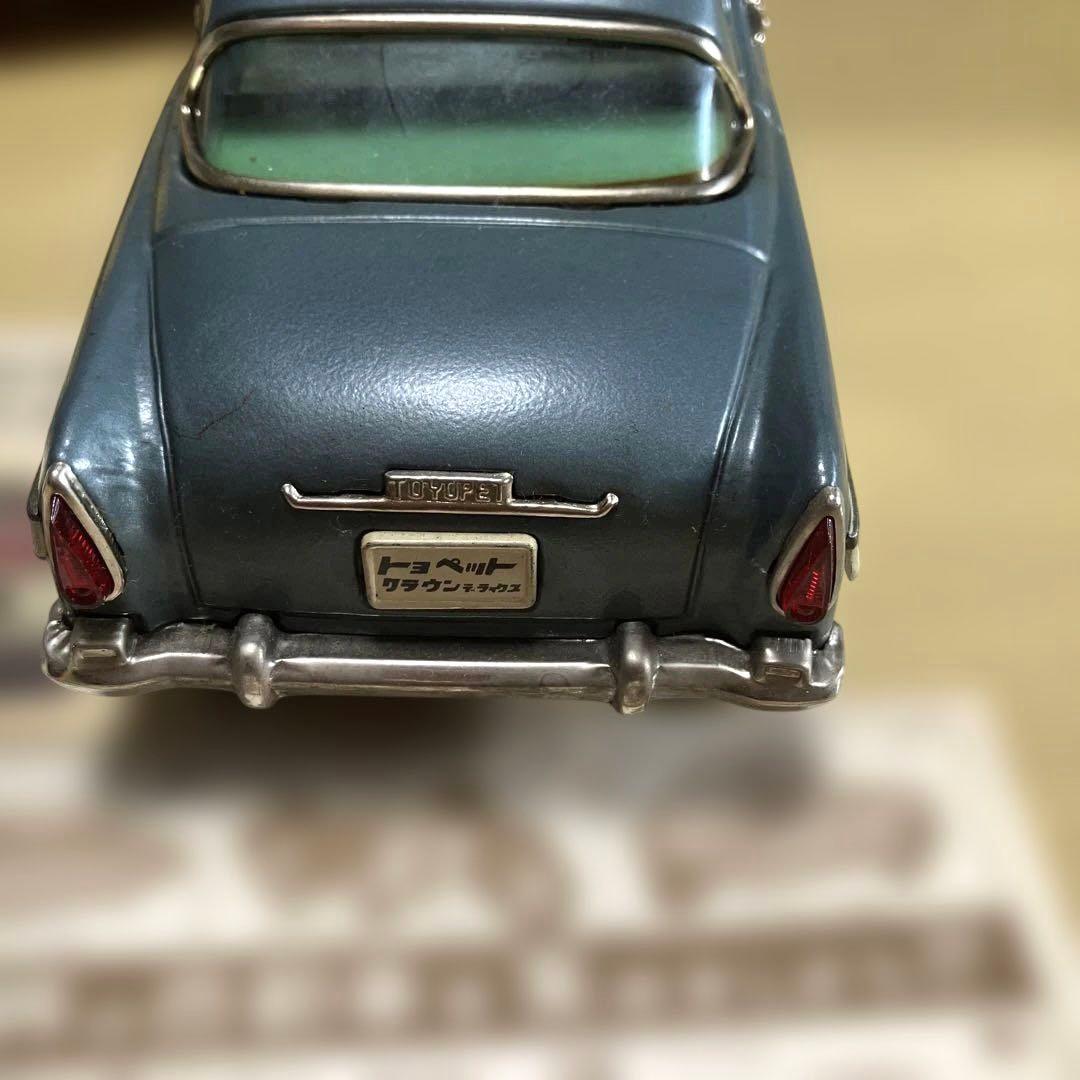 萬代屋【トヨペット クラウン デラックス青ミラー付】tinブリキtoy箱付