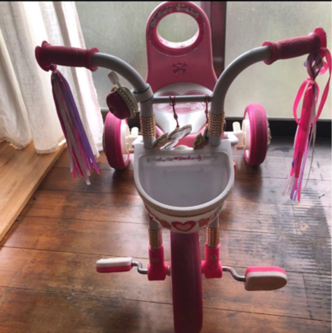 三輪車　女の子　箱　日傘　説明書　付属品あり