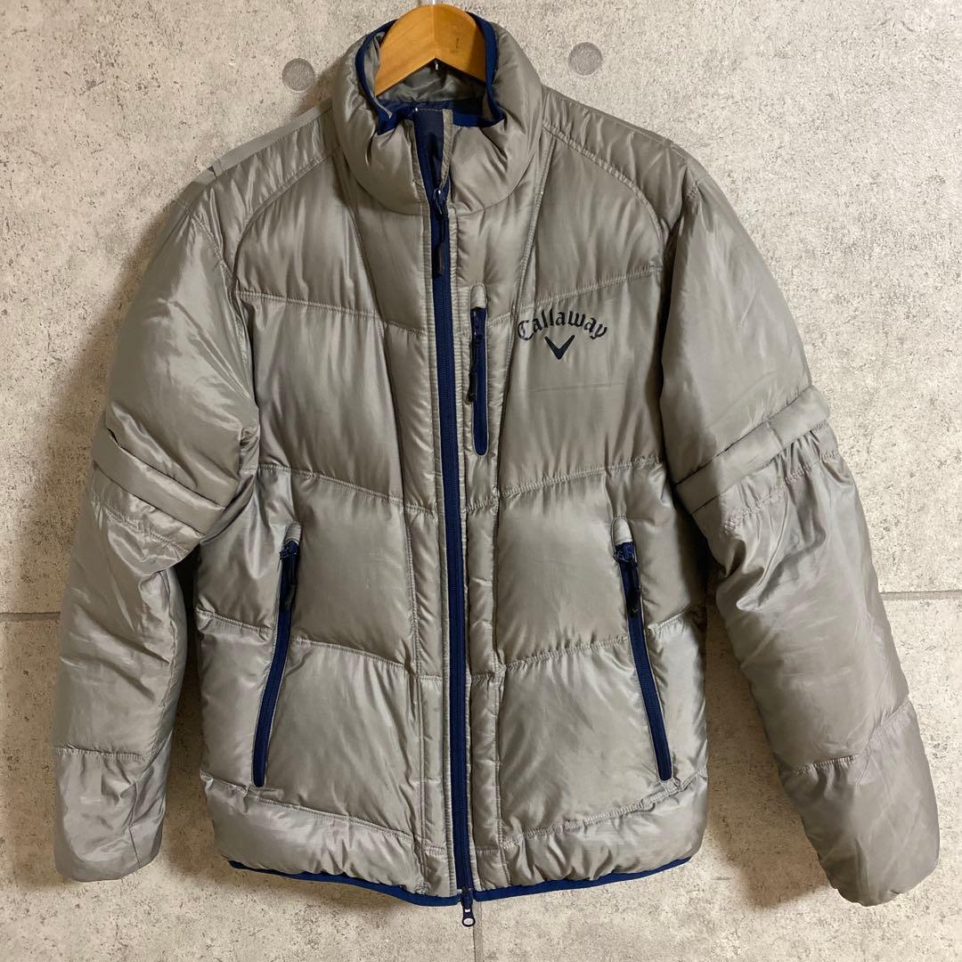 キャロウェィ レッドレーベル メンズ2way ダウンジャケット Lグレーゴールド