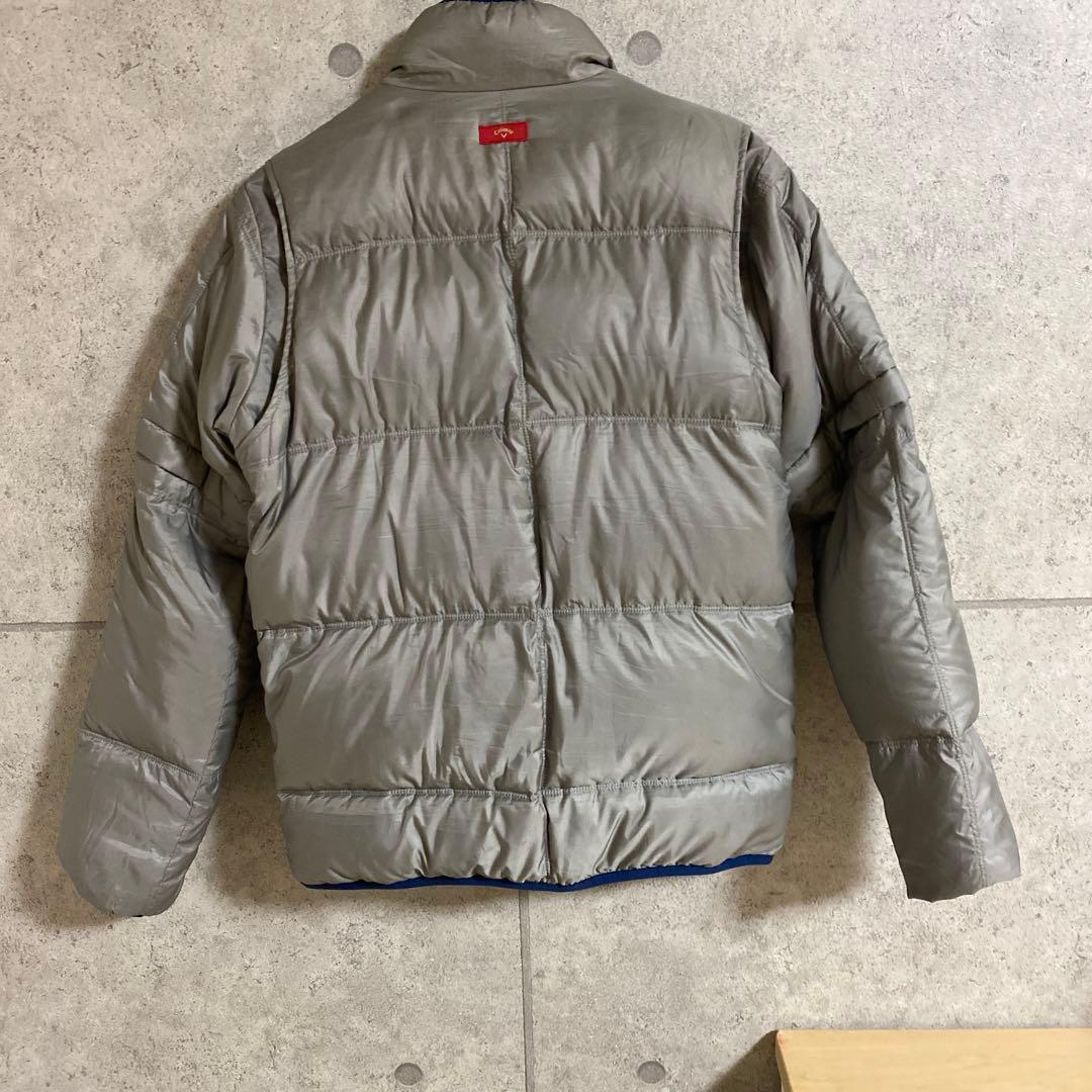 キャロウェィ レッドレーベル メンズ2way ダウンジャケット Lグレーゴールド