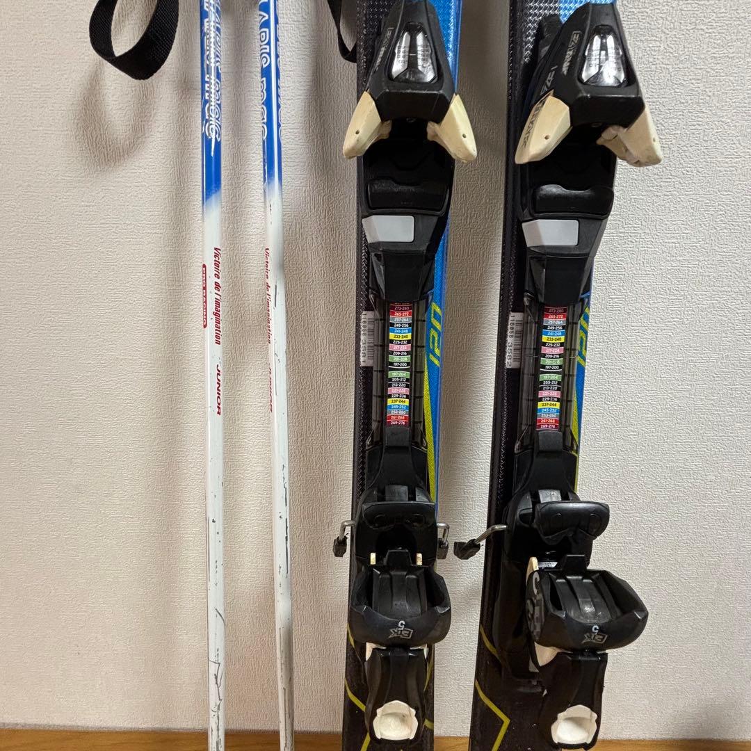 ジュニアスキーセット　ストック付　Salomon 120cm 23-23.5cm