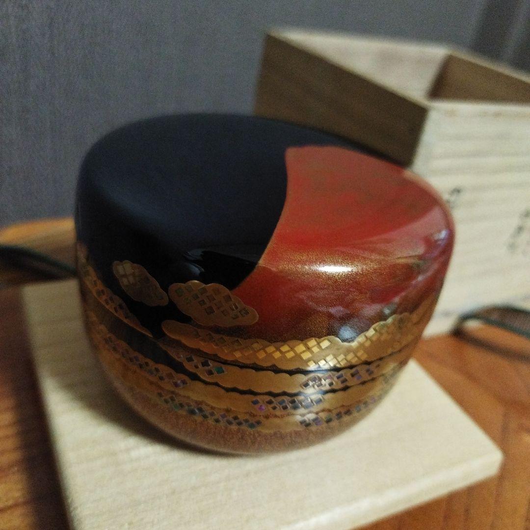 茶道具 　紅富士蒔絵　銀　在銘